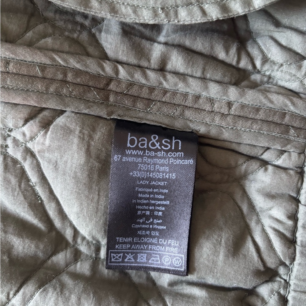 ba&sh Olive Quilted Lady Jacket